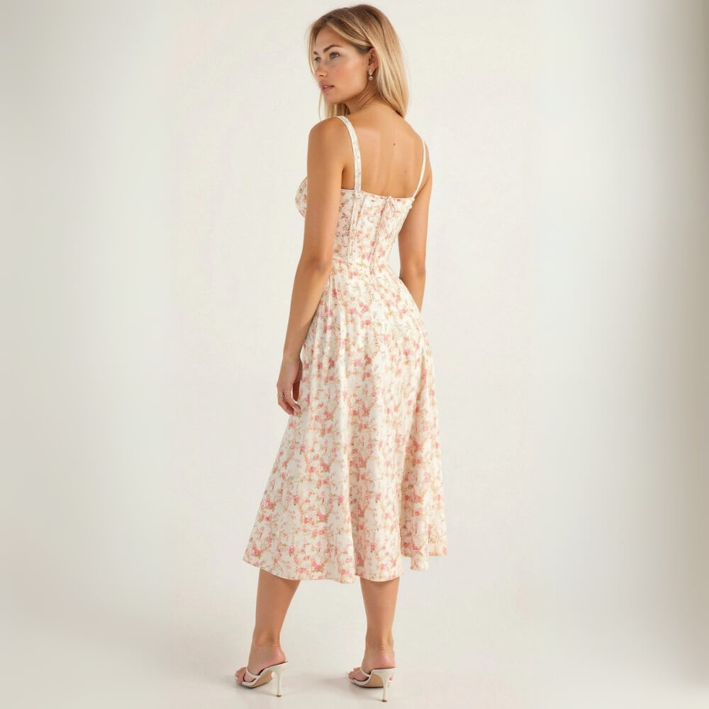 Midikleid elegant mit Schlitz – Figurbetontes, Sommerliches Kleid für Damen