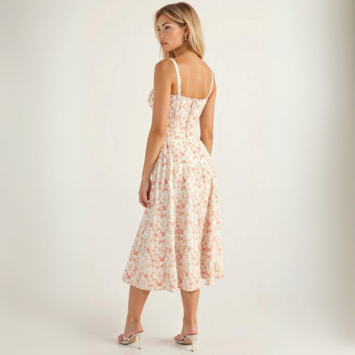 Midikleid elegant mit Schlitz – Figurbetontes, Sommerliches Kleid für Damen