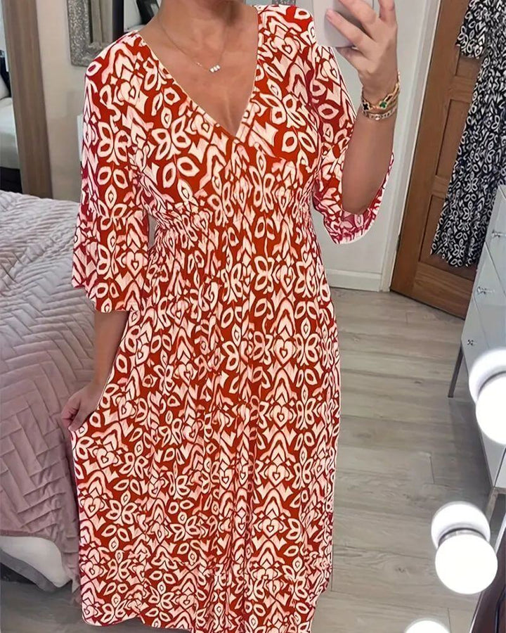 Carina™ – Lässiges Boho-Sommerkleid mit V-Ausschnitt