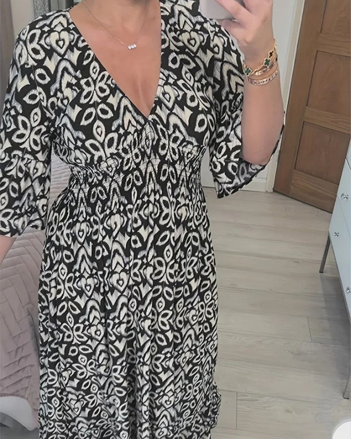 Carina™ – Lässiges Boho-Sommerkleid mit V-Ausschnitt