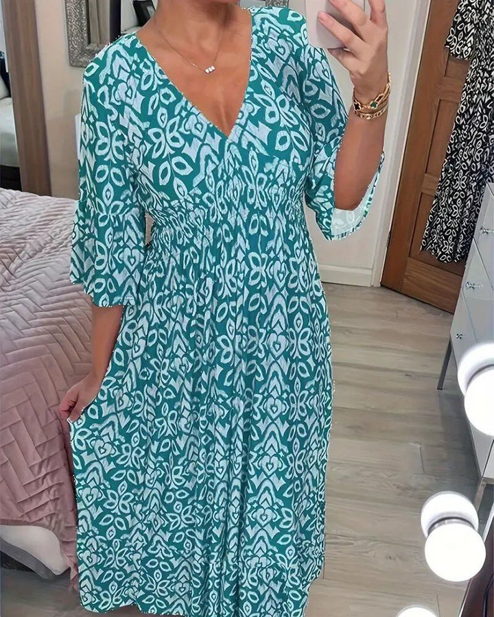 Carina™ – Lässiges Boho-Sommerkleid mit V-Ausschnitt