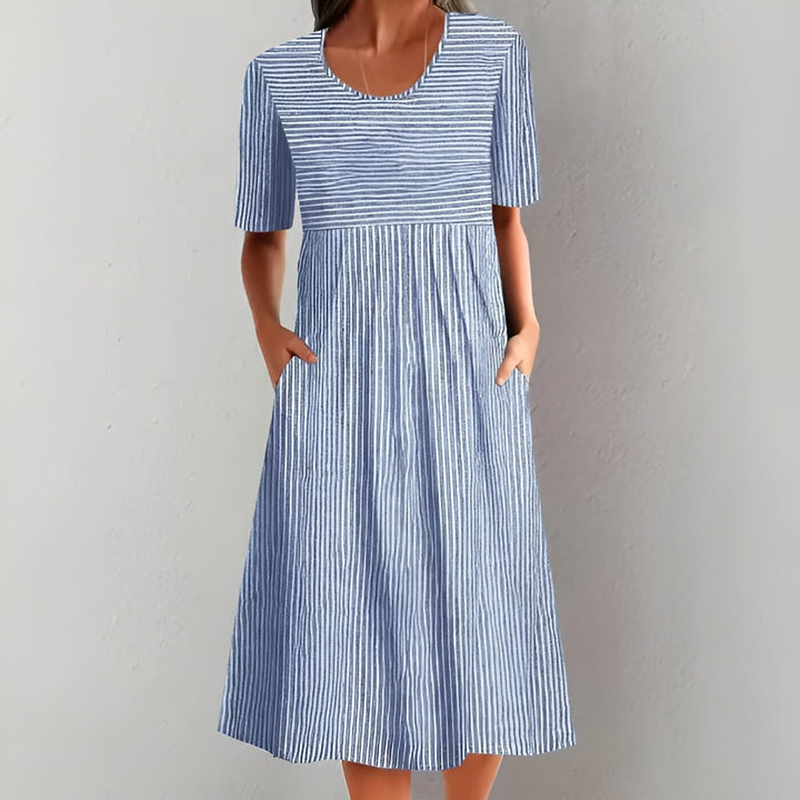 Emily™ - Elegantes Gestreiftes Midikleid
