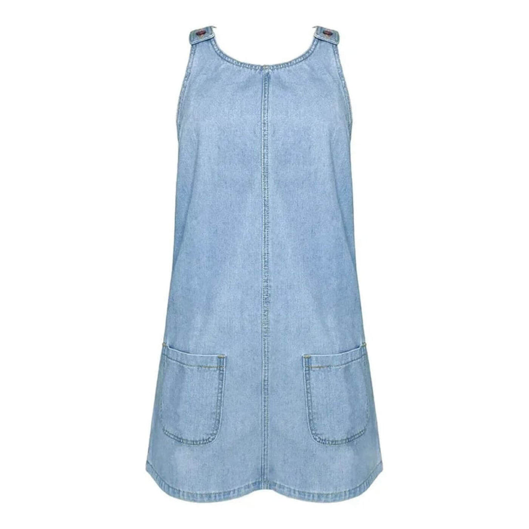 Leni™ – Bequemes Ärmelloses Jeanskleid
