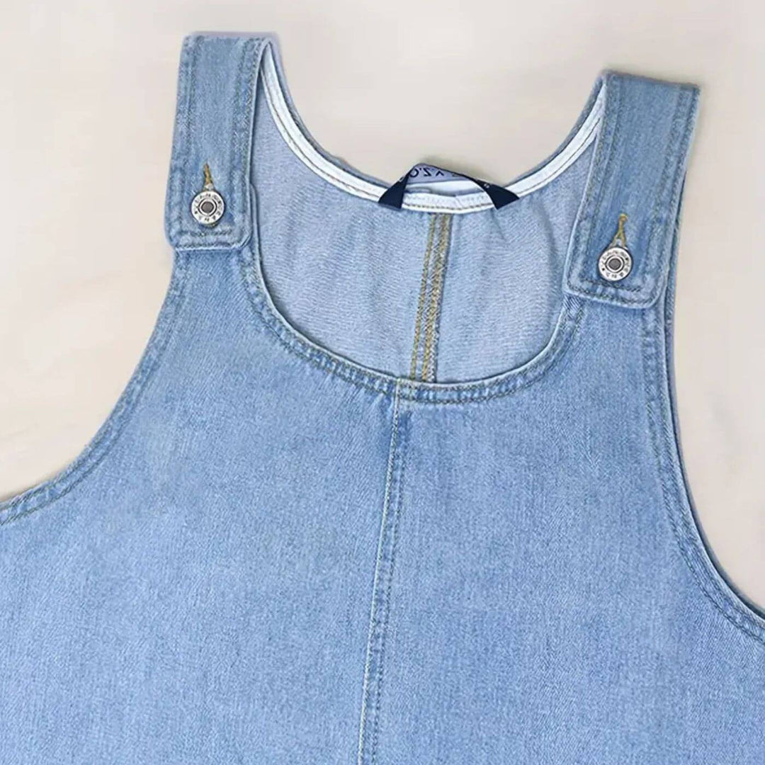 Leni™ – Bequemes Ärmelloses Jeanskleid