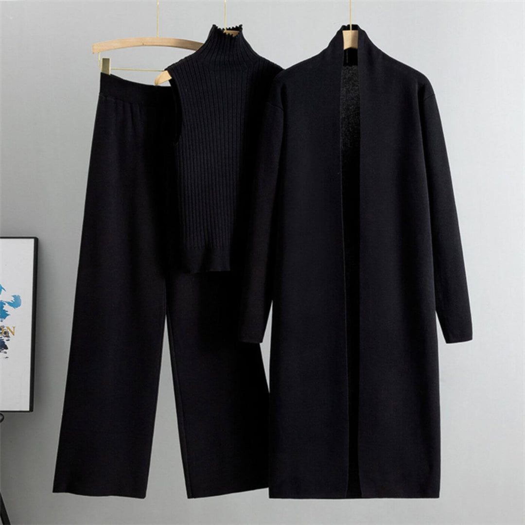 Melanie™ – Minimalistisches Dreiteiliges Strickset