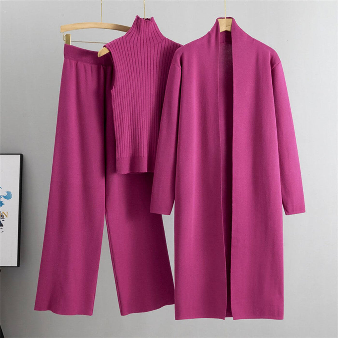 Melanie™ – Minimalistisches Dreiteiliges Strickset