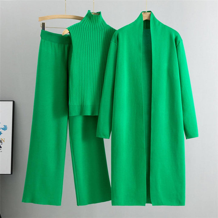 Melanie™ – Minimalistisches Dreiteiliges Strickset
