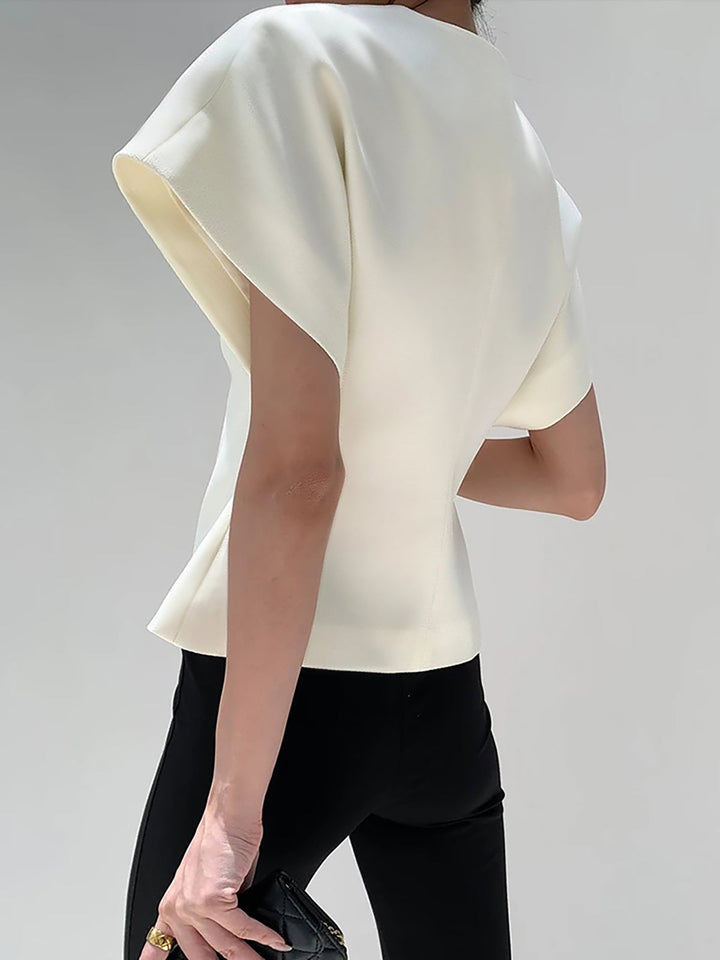 Elegante asymmetrische Bluse in Schwarz, modern