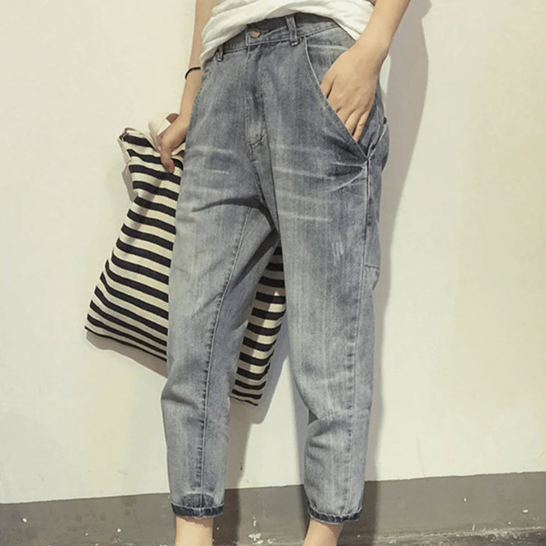 Damenjeans mit hoher Taille und schmaler Passform - lässig und bequem