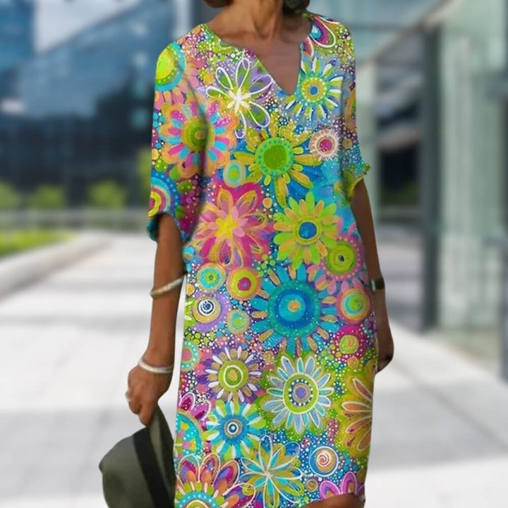 Blumenkleid Damen Elegant – Luftiges Sommerkleid mit Blumenmuster für Alltag & Anlass