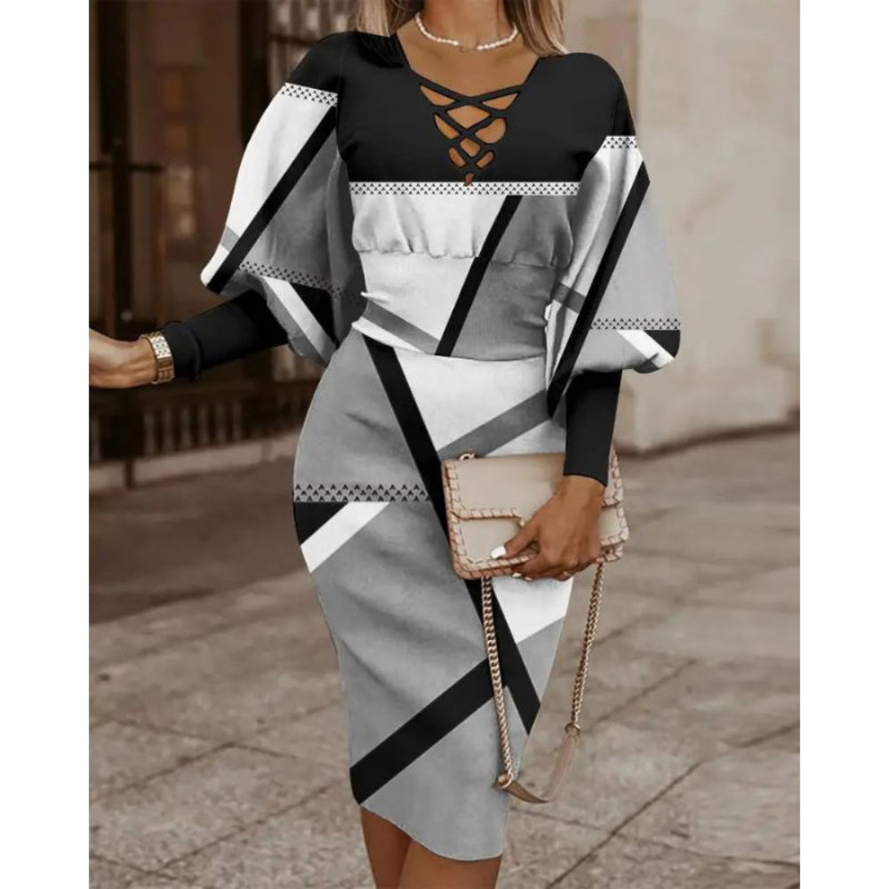 Elegantes geometrisches Midikleid – stilvoll & vielseitig