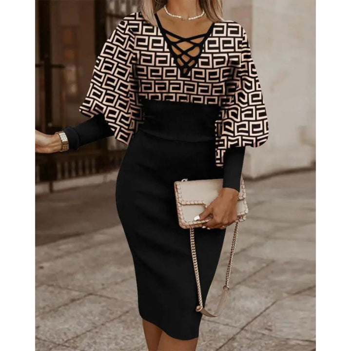 Elegantes geometrisches Midikleid – stilvoll & vielseitig