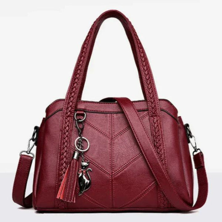Elegante Umhängetasche Damen schwarz mit Henkel und Schulterriemen