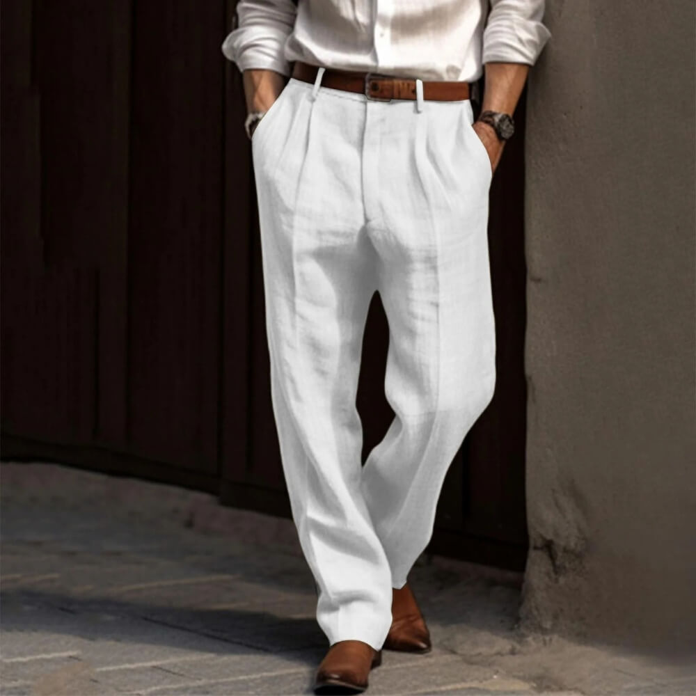 Faltenhose Elegant Sommerlich – Locker Geschnittene Hose für Herren