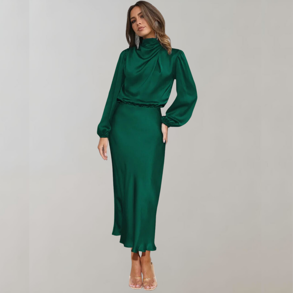 Elegantes Satin Midikleid für Frauen