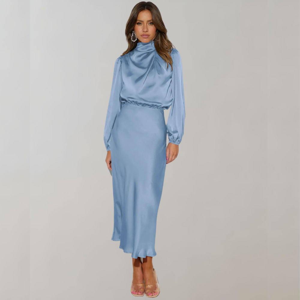 Elegantes Satin Midikleid für Frauen