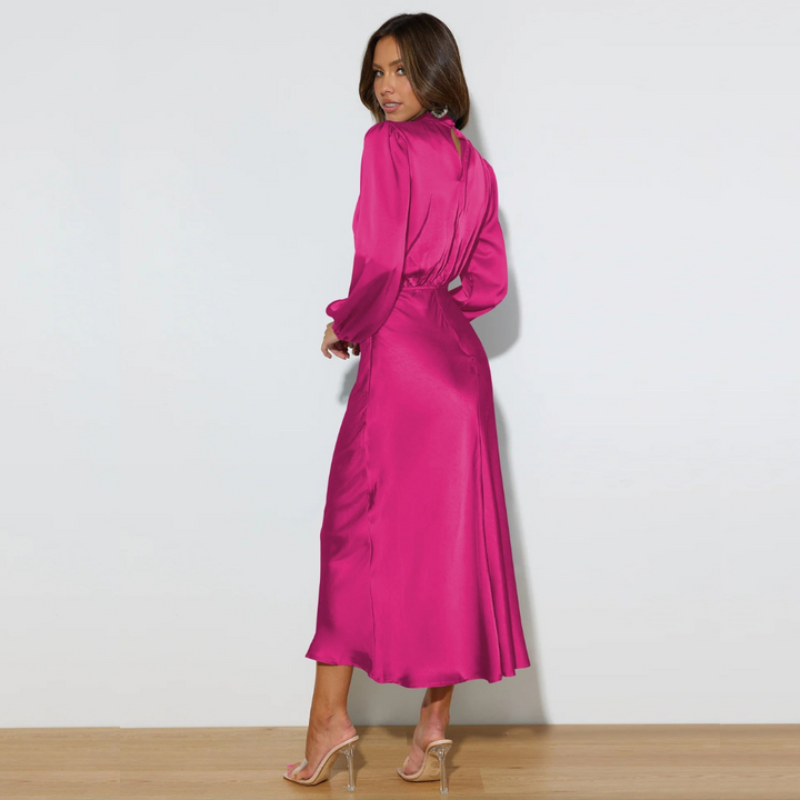 Elegantes Satin Midikleid für Frauen