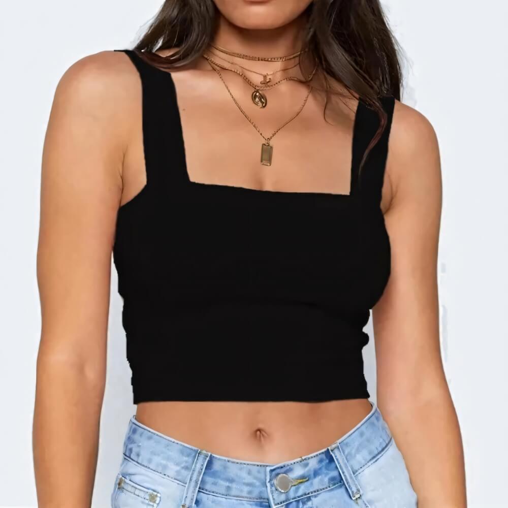 Damen-Crop-Top mit quadratischem Ausschnitt