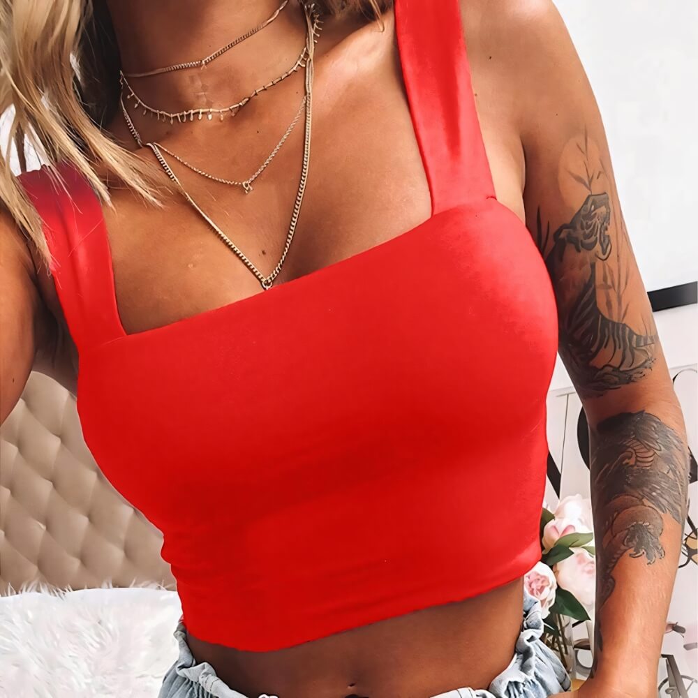 Damen-Crop-Top mit quadratischem Ausschnitt