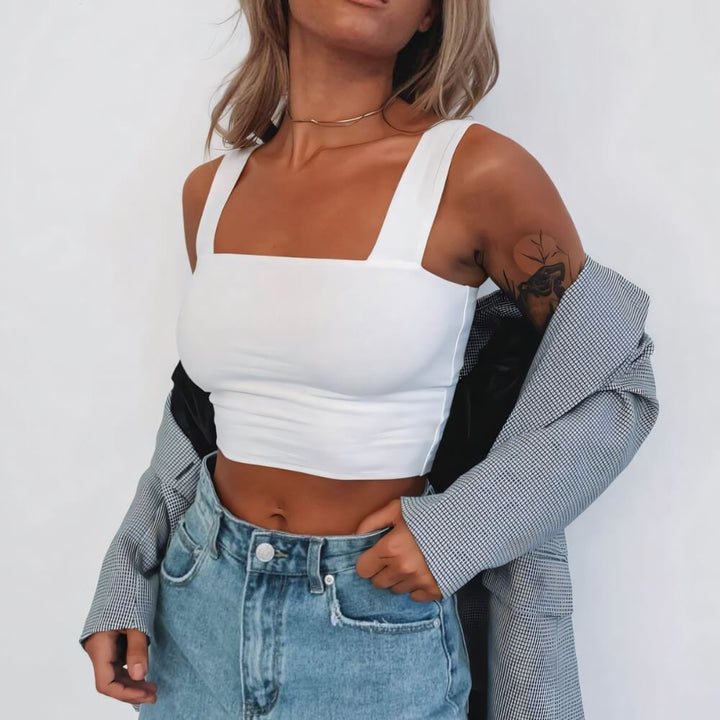 Damen-Crop-Top mit quadratischem Ausschnitt
