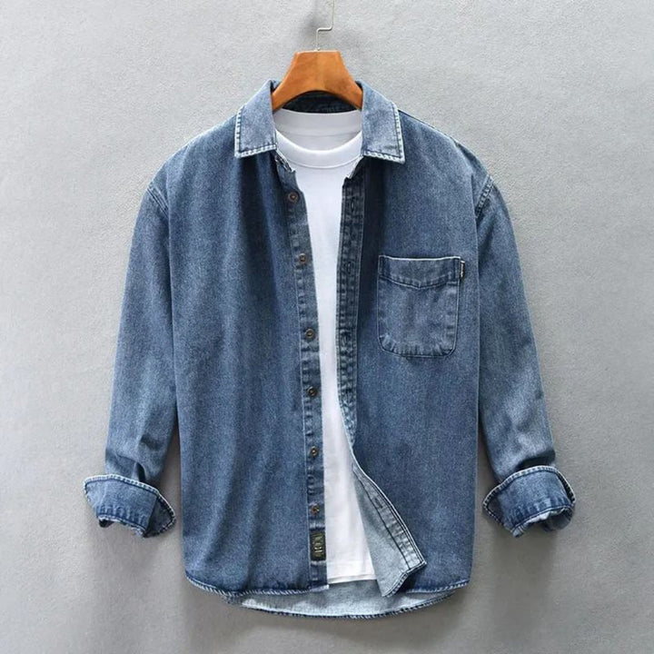 Stone-Washed Jacke Herren, lässig, vielseitig, Denim-Look, perfekt für Freizeit & Alltag