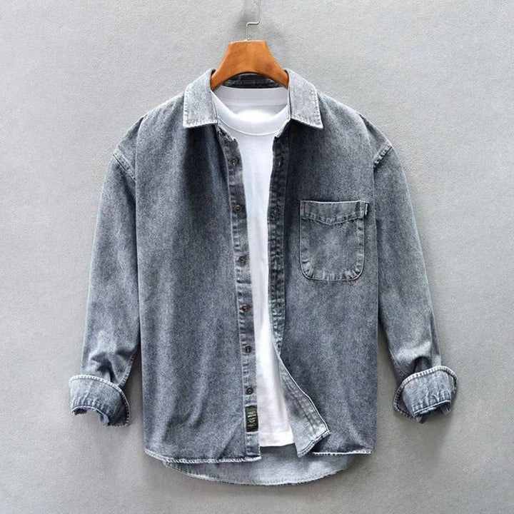 Stone-Washed Jacke Herren, lässig, vielseitig, Denim-Look, perfekt für Freizeit & Alltag