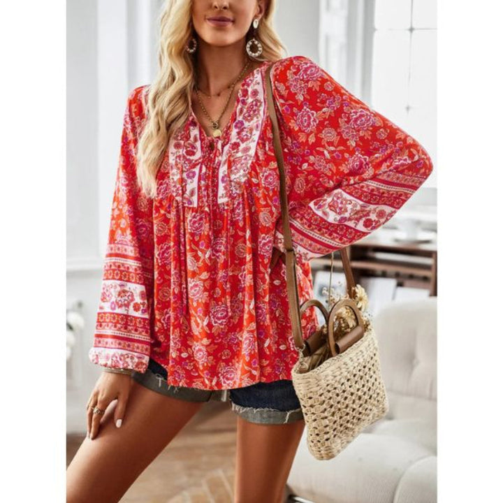 Boho-Langarmbluse für Frauen - lässiger Schnitt, eleganter Stil