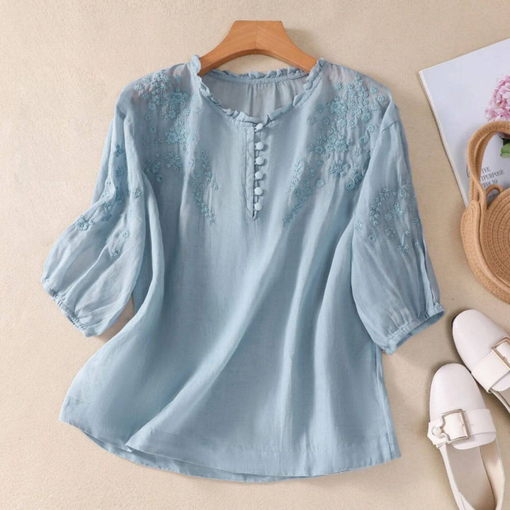Verena™ – Leichte Bestickte Sommerbluse